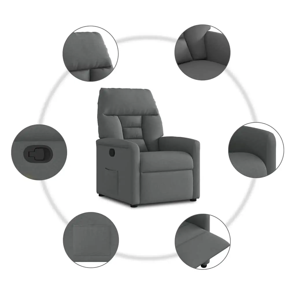 Grey Fabric Manual Recliner Chair