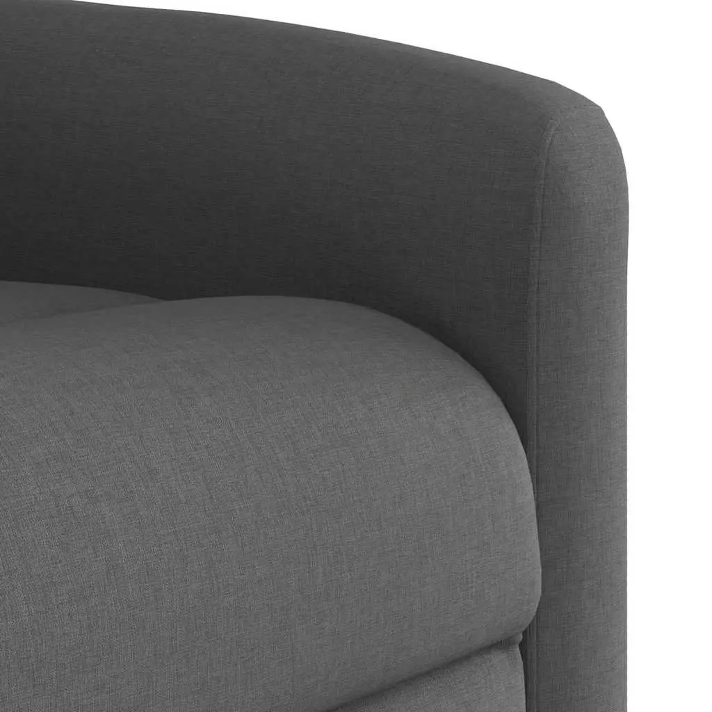 Massage Recliner Chair Grey Fabric Manual Recline Vibration Armchair