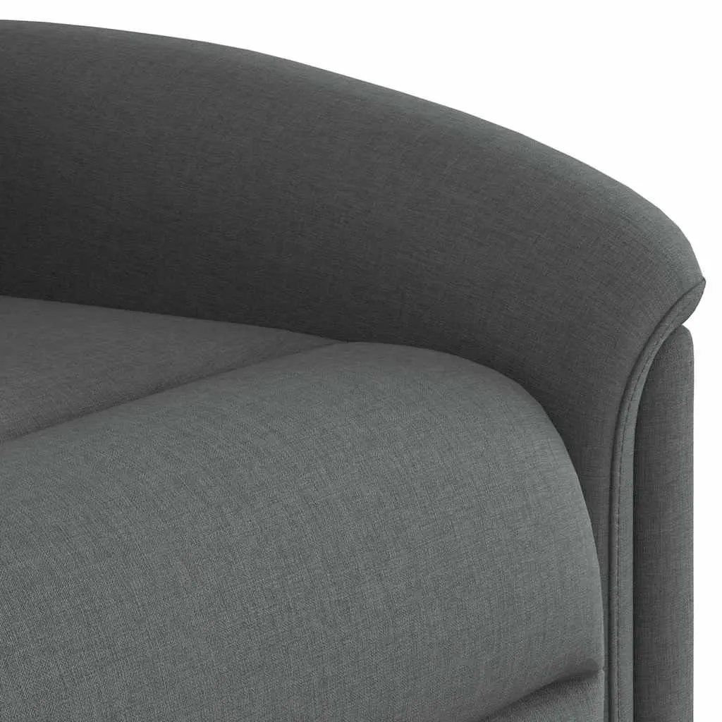 Massage Recliner Chair Grey Fabric Manual Reclining Armchair Vibration Footrest