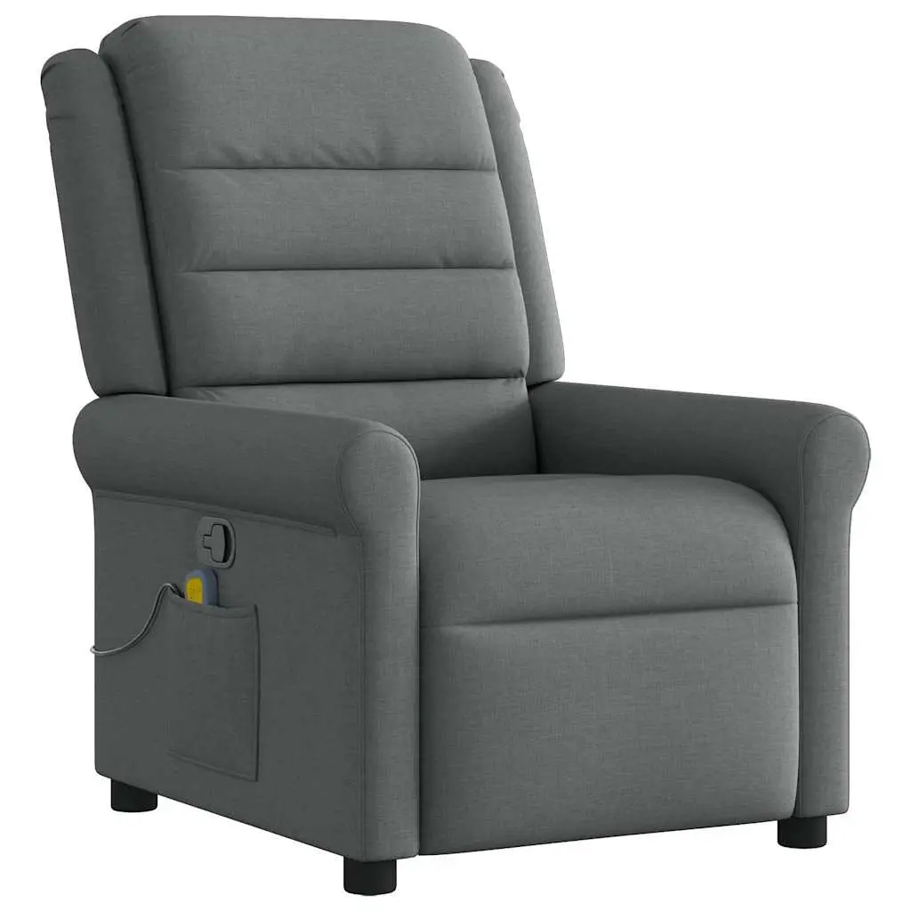 Grey Fabric Massage Recliner Chair with Manual Recline