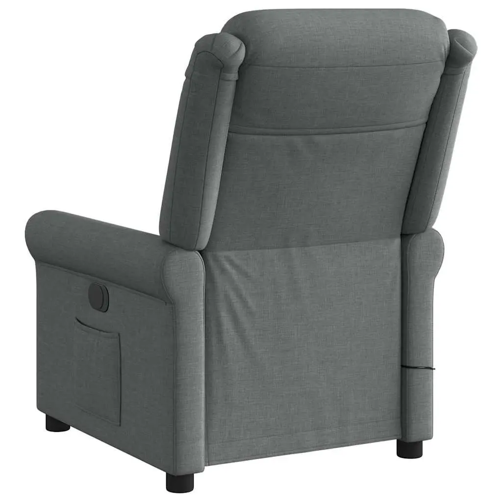 Grey Fabric Massage Recliner Chair with Manual Recline
