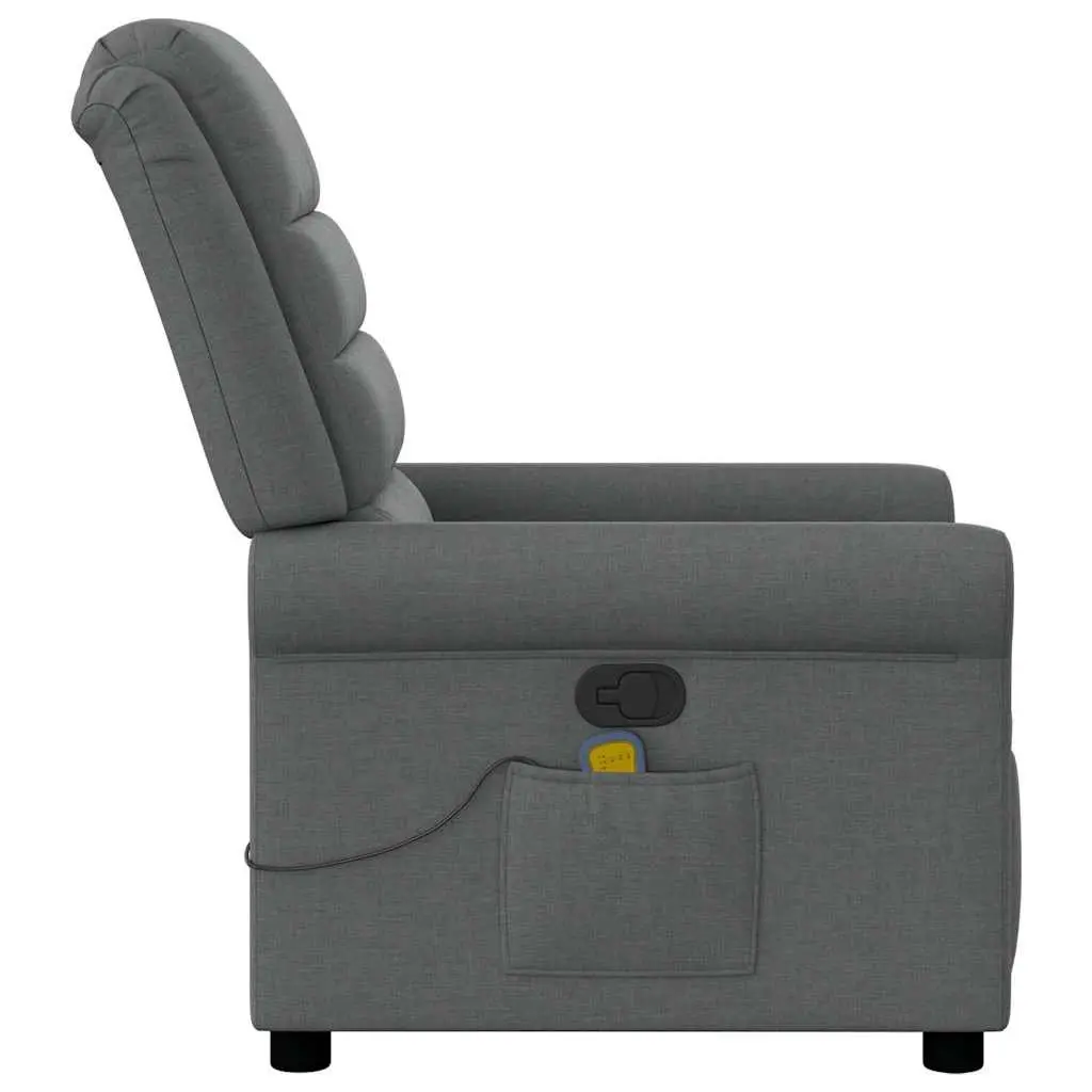 Grey Fabric Massage Recliner Chair with Manual Recline
