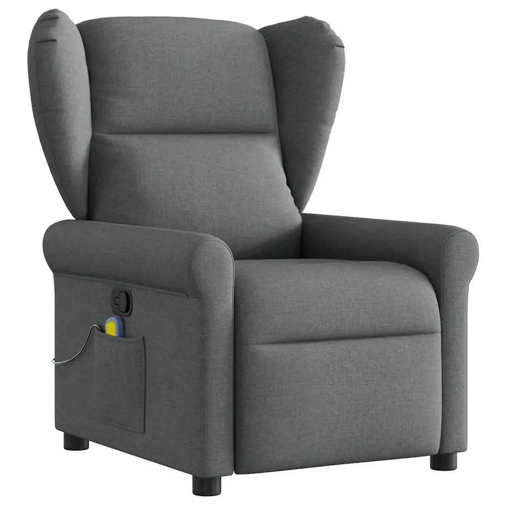 Grey Fabric Massage Recliner Chair