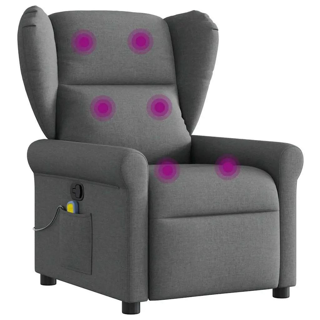 Grey Fabric Massage Recliner Chair