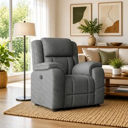 Dark Grey Fabric Recliner Chair for Comfort and Style