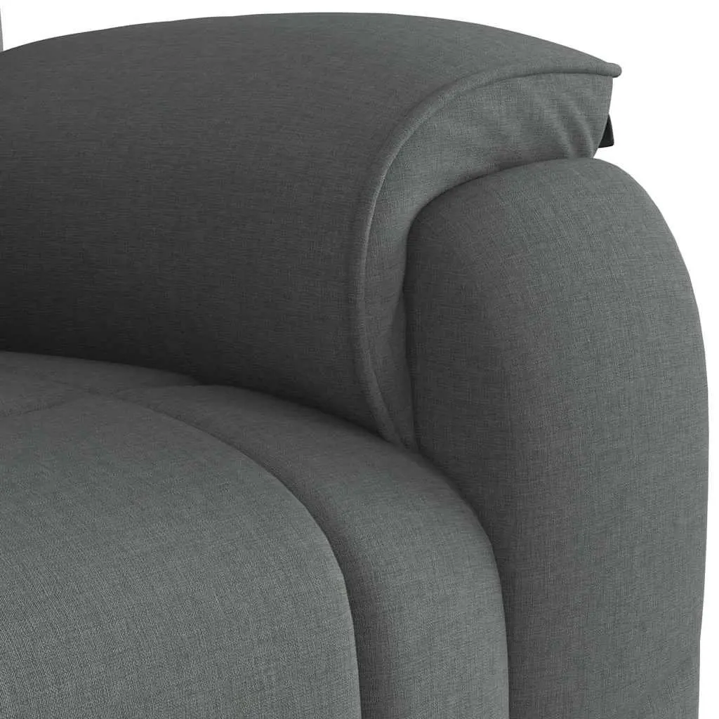 Massage Recliner Chair Grey Fabric Manual Recline Vibration Armchair Lounge