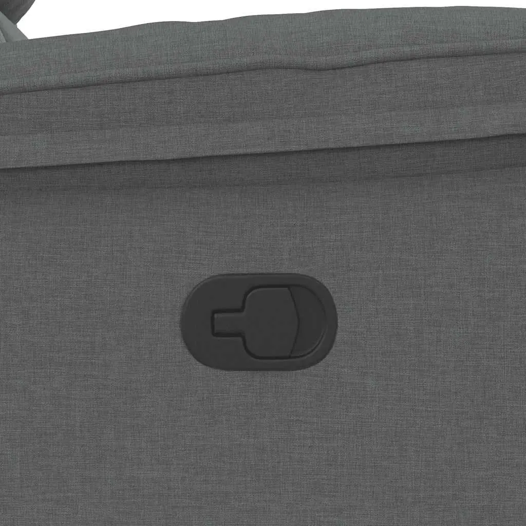 Massage Recliner Chair Grey Fabric Manual Recline Vibration Armchair Lounge