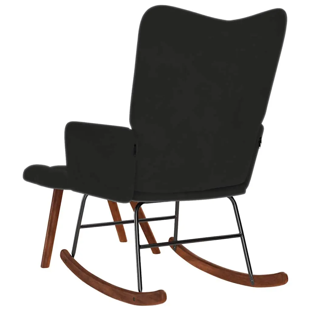 Velvet Upholstered Rocking Chair with Footstool