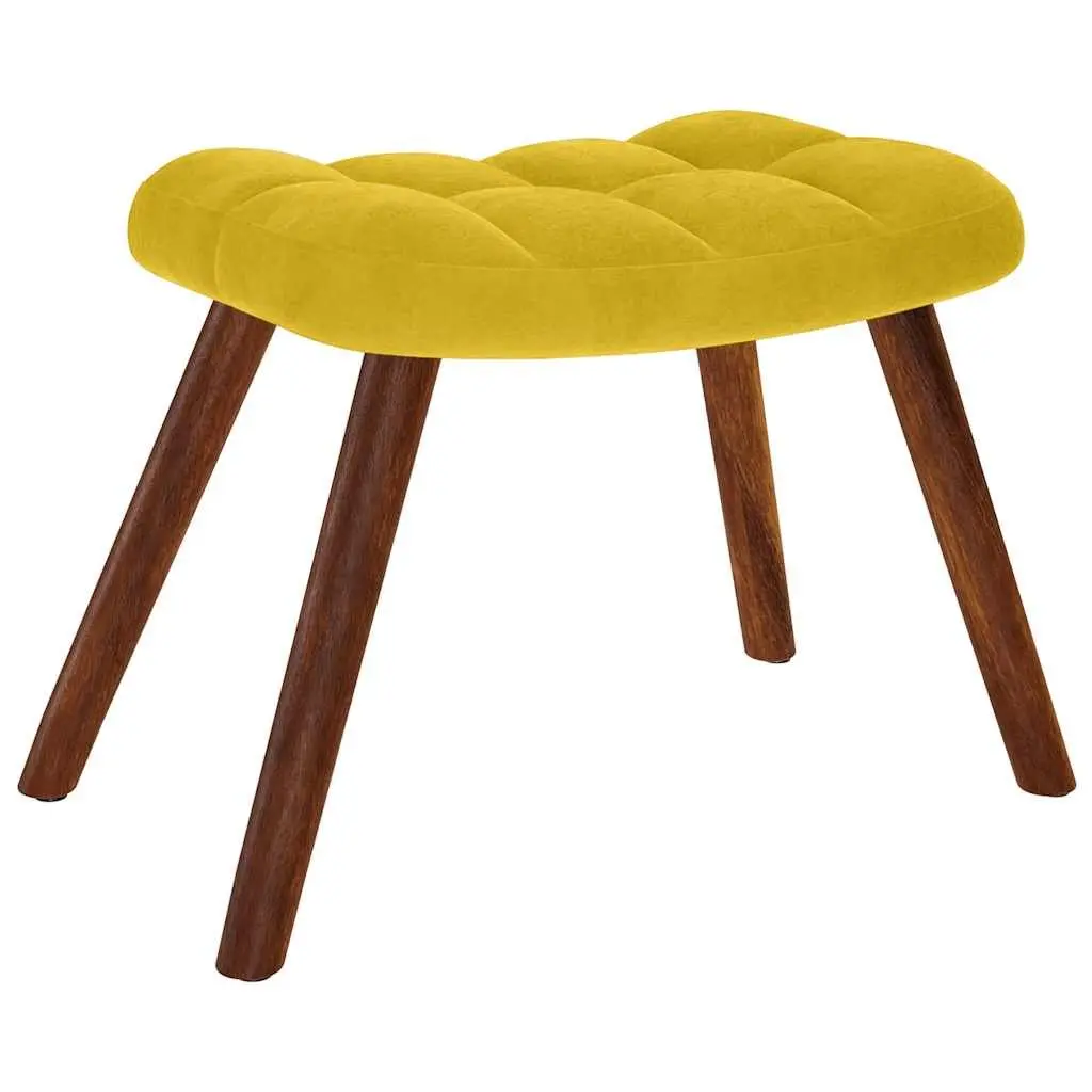 Velvet Yellow Rocking Chair with Matching Stool