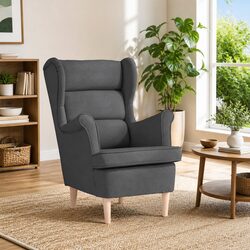 Comfortable Dark Grey Armchair for Cozy Living Spaces