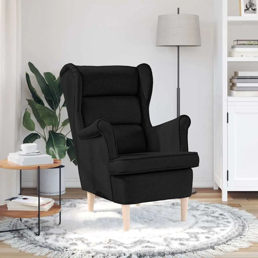 Armchair Black Comfortable Lounge Chair Living Room Bedroom Relaxation Seating