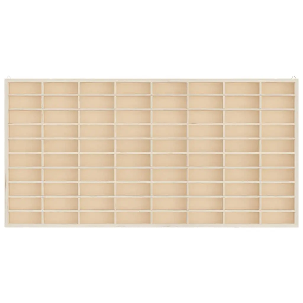 Wooden Wall Mounted Display Case Brown 80 Compartments Plywood