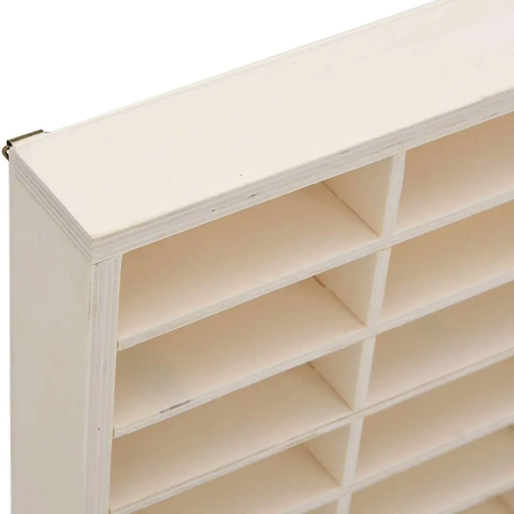 Wooden Wall Mounted Display Case Brown 60 Compartment Plywood