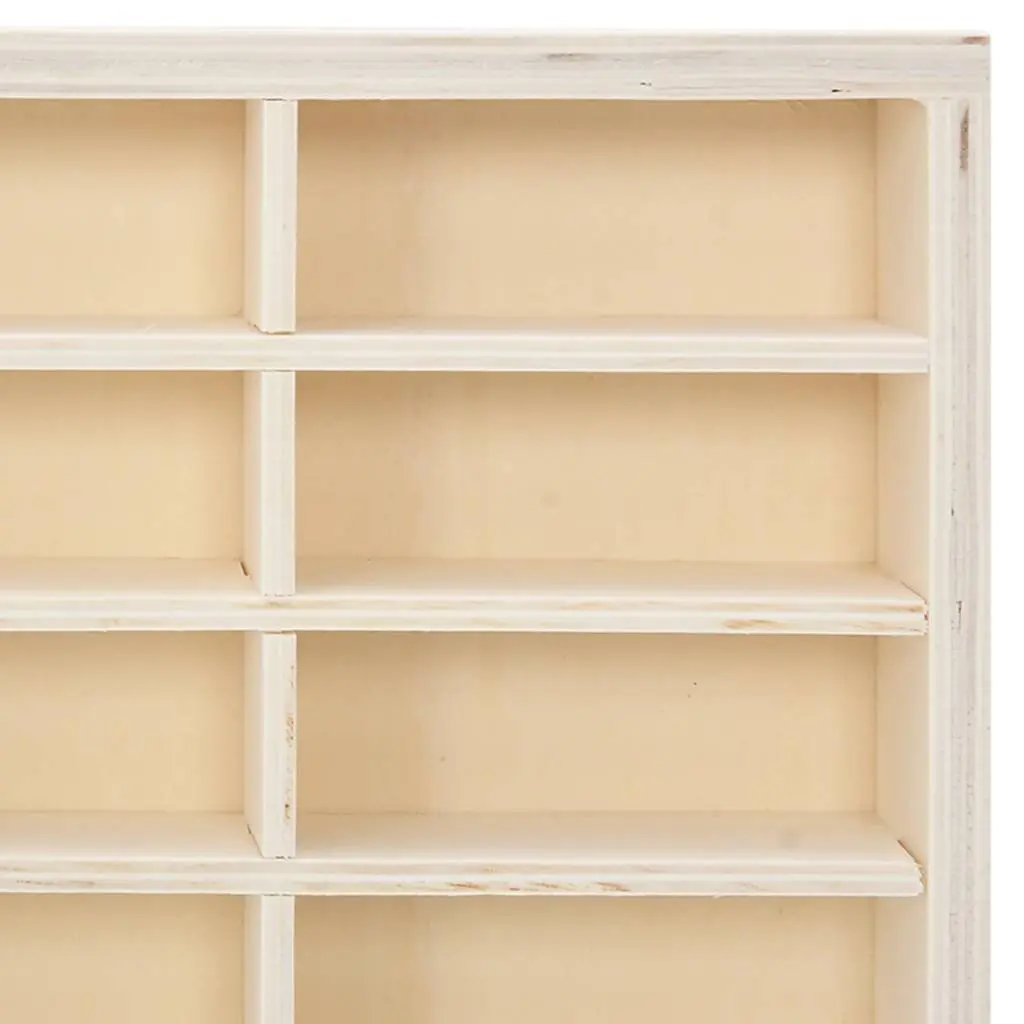 Wooden Wall Mounted Display Case Brown 60 Compartment Plywood