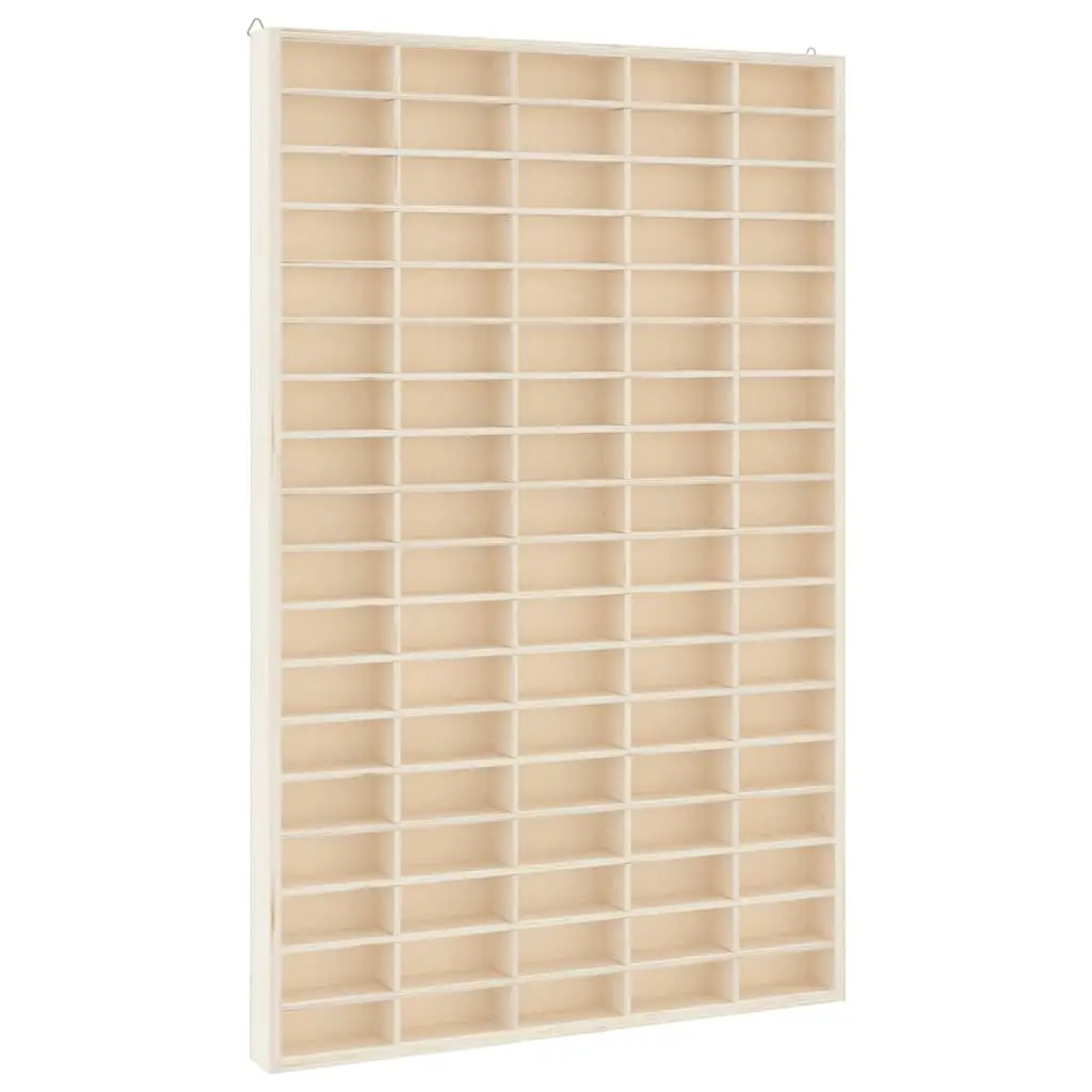 Wooden Wall Mounted Display Case Brown 90 Compartments Plywood