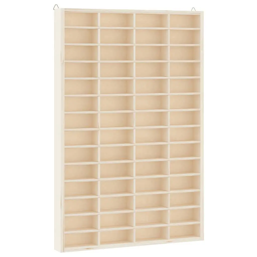 Wooden Wall Mounted Display Case Brown 56 Compartments Plywood
