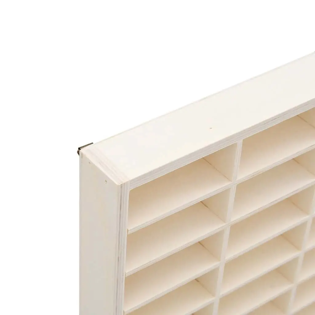 Wooden Wall Mounted Display Case Brown 56 Compartments Plywood