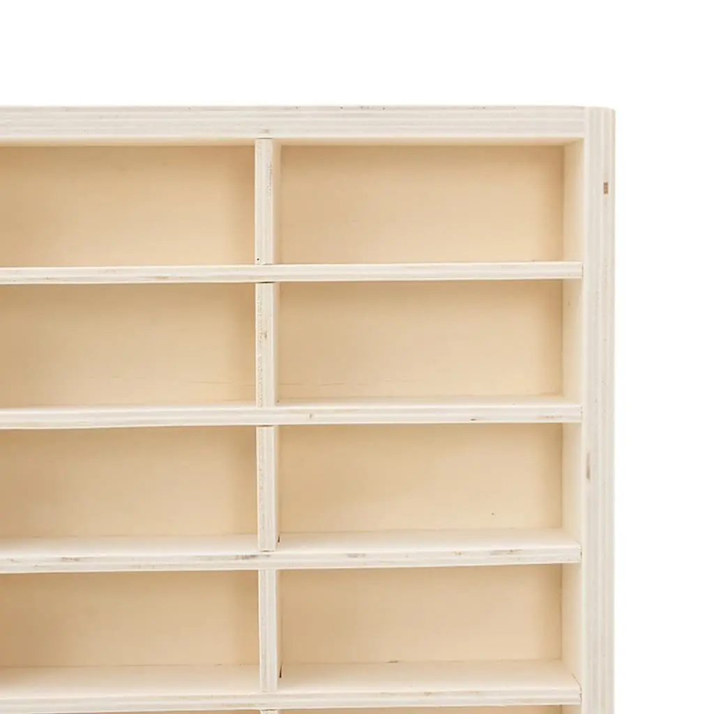 Wooden Wall Mounted Display Case Brown 56 Compartments Plywood