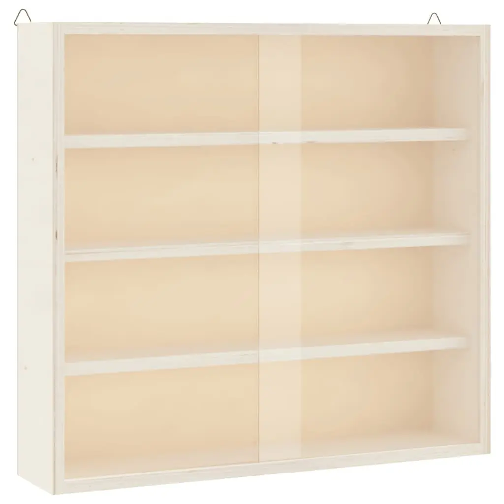 Wooden Wall Mounted Display Cabinet Brown 4 Shelves Plywood