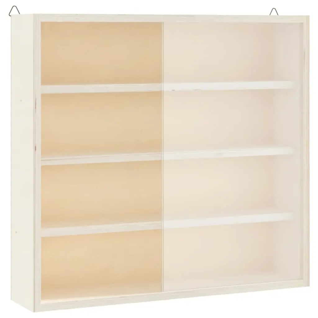 Wooden Wall Mounted Display Cabinet Brown 4 Shelves Plywood