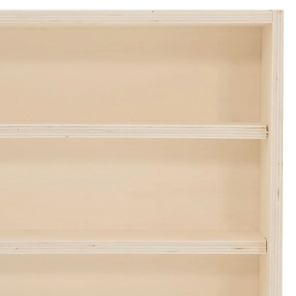 Wooden Wall Mounted Display Cabinet Brown 4 Shelves Plywood