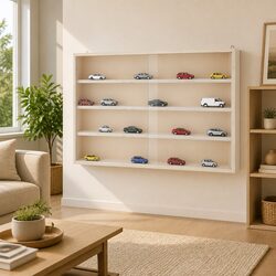 Stylish Wooden Wall Mounted Display Cabinet with Doors