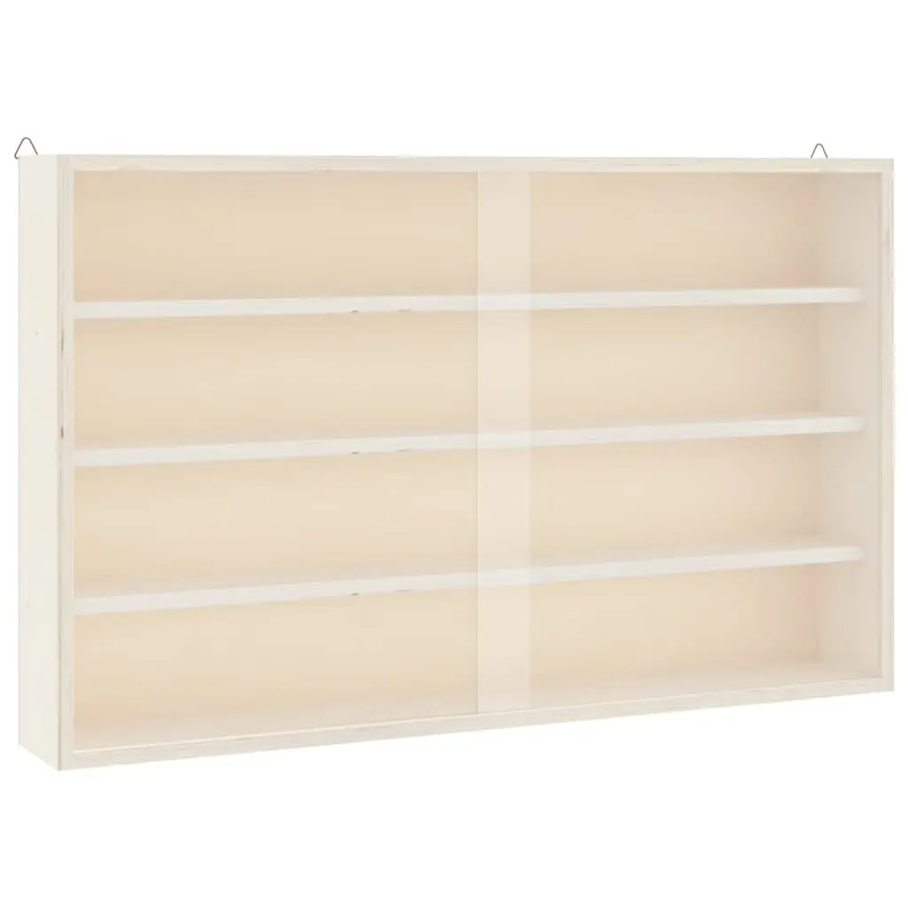 Wooden Wall Mounted Display Cabinet with Doors 4 Shelves Plywood Brown