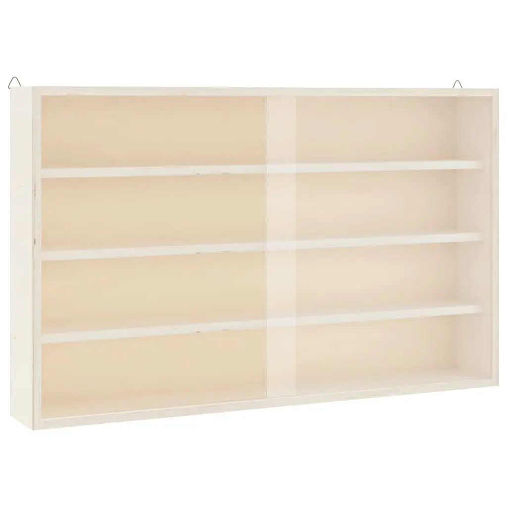 Wooden Wall Mounted Display Cabinet with Doors 4 Shelves Plywood Brown