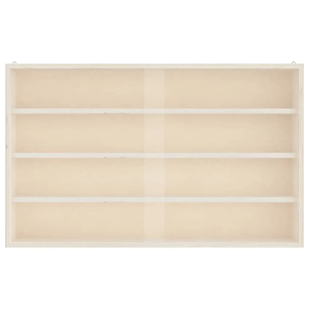 Wooden Wall Mounted Display Cabinet with Doors 4 Shelves Plywood Brown