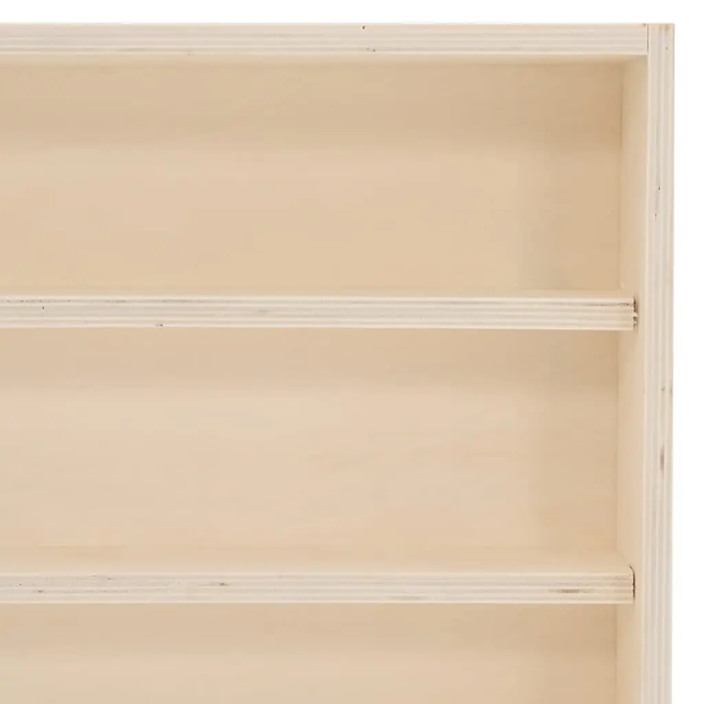 Wooden Wall Mounted Display Cabinet with Doors 4 Shelves Plywood Brown