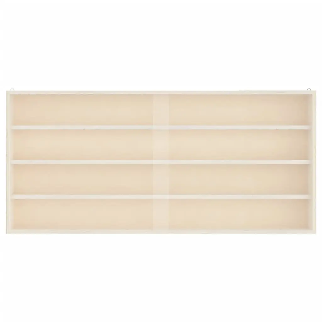 Wall-Mounted Wooden Display Case with 4 Shelves