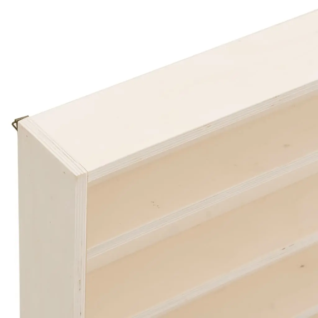 Wall-Mounted Wooden Display Case with 4 Shelves