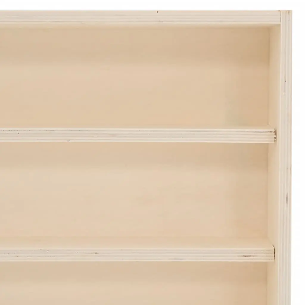Wall-Mounted Wooden Display Case with 4 Shelves
