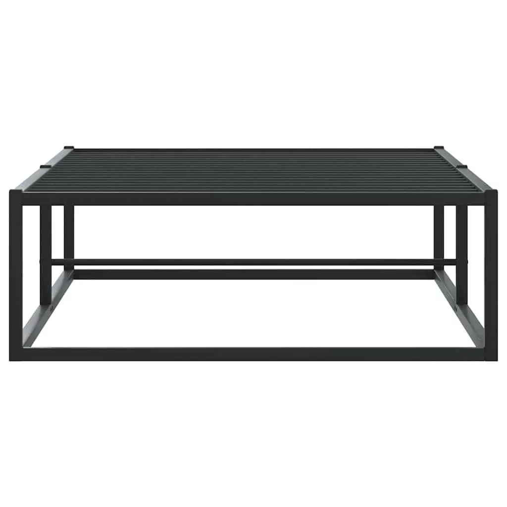 Black Metal Bed Frame with Slatted Base 92x187 cm