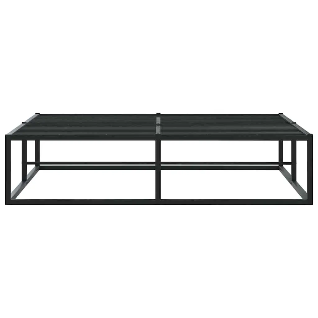 Double Metal Bed Frame Black 137x187 cm Slatted Base