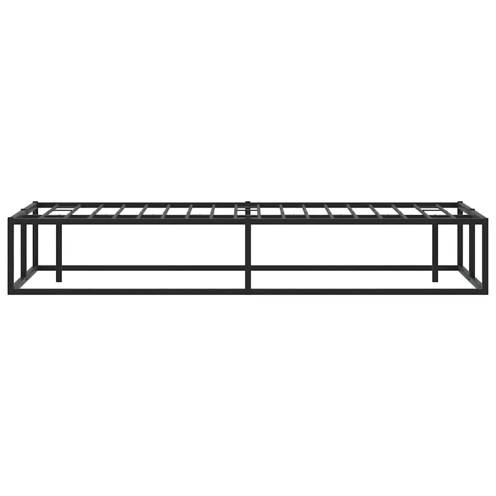 Double Metal Bed Frame Black 137x187 cm Slatted Base