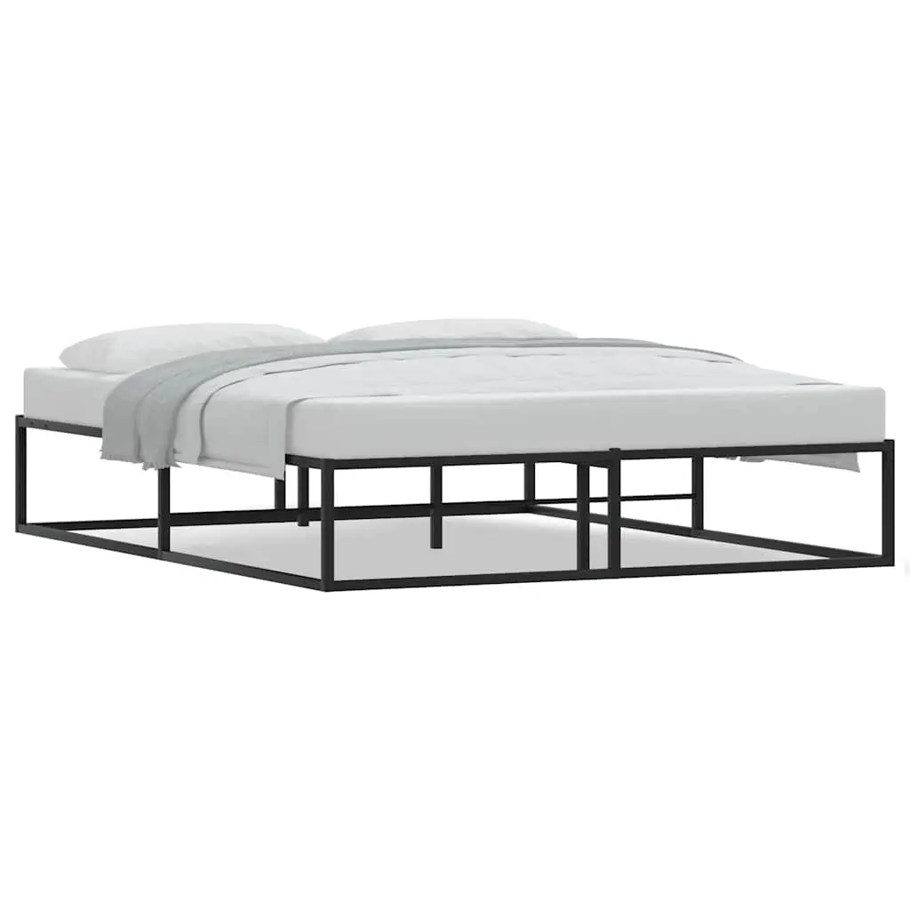Black Queen Metal Bed Frame with Storage Space