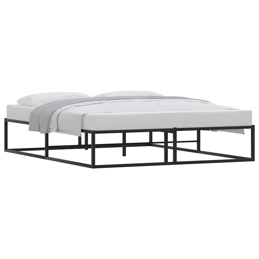 Black Queen Metal Bed Frame with Storage Space