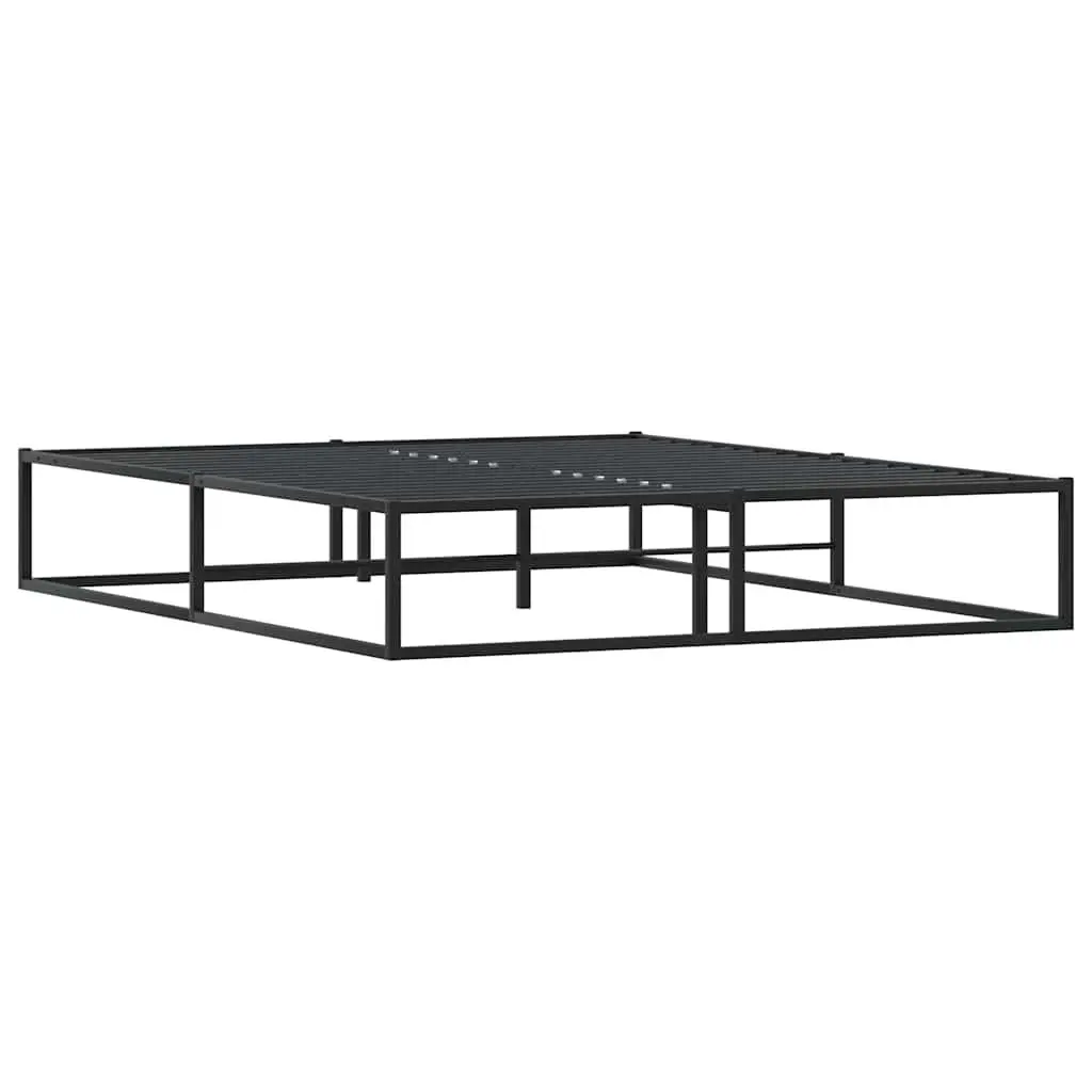 Black Queen Metal Bed Frame with Storage Space