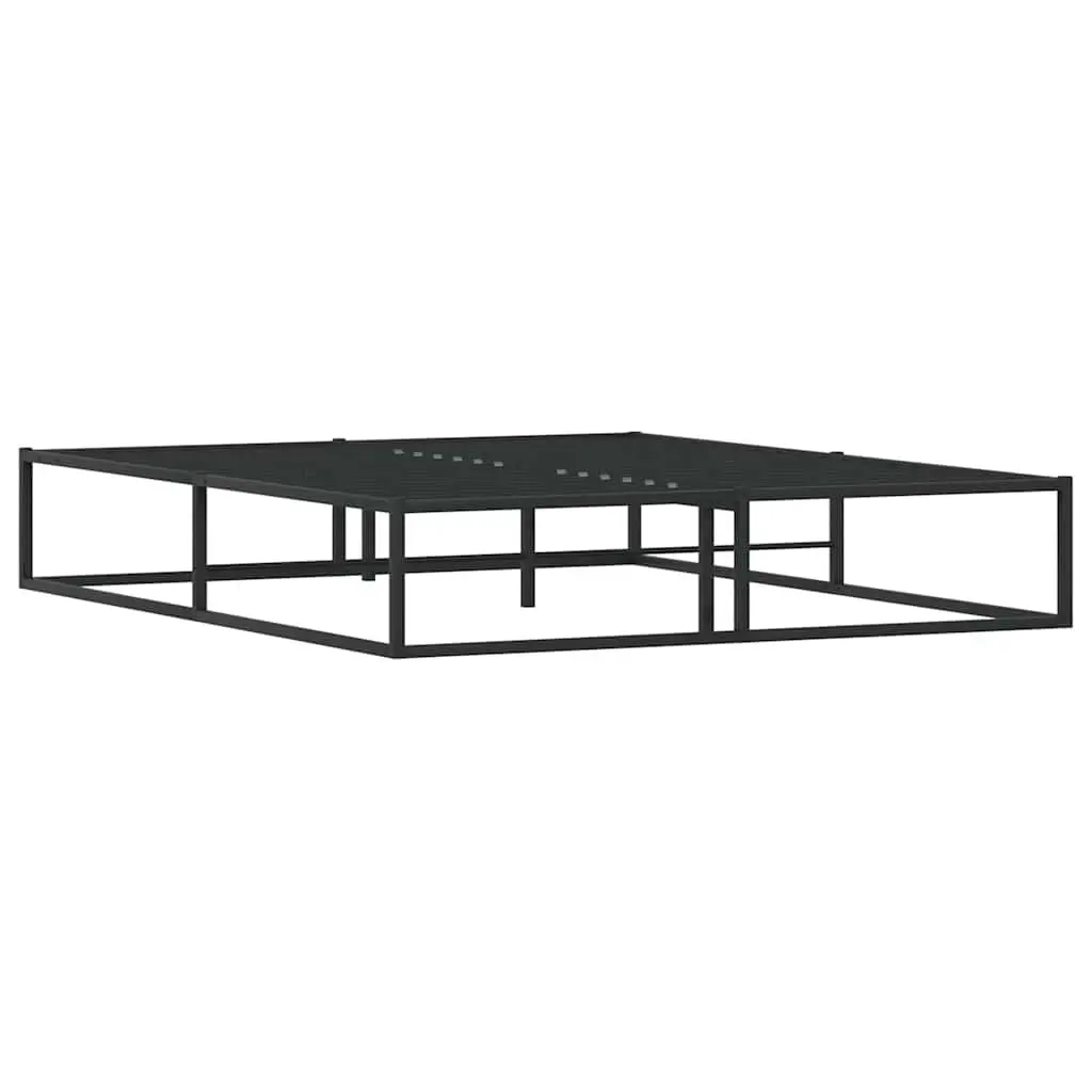 Black Queen Metal Bed Frame with Storage Space