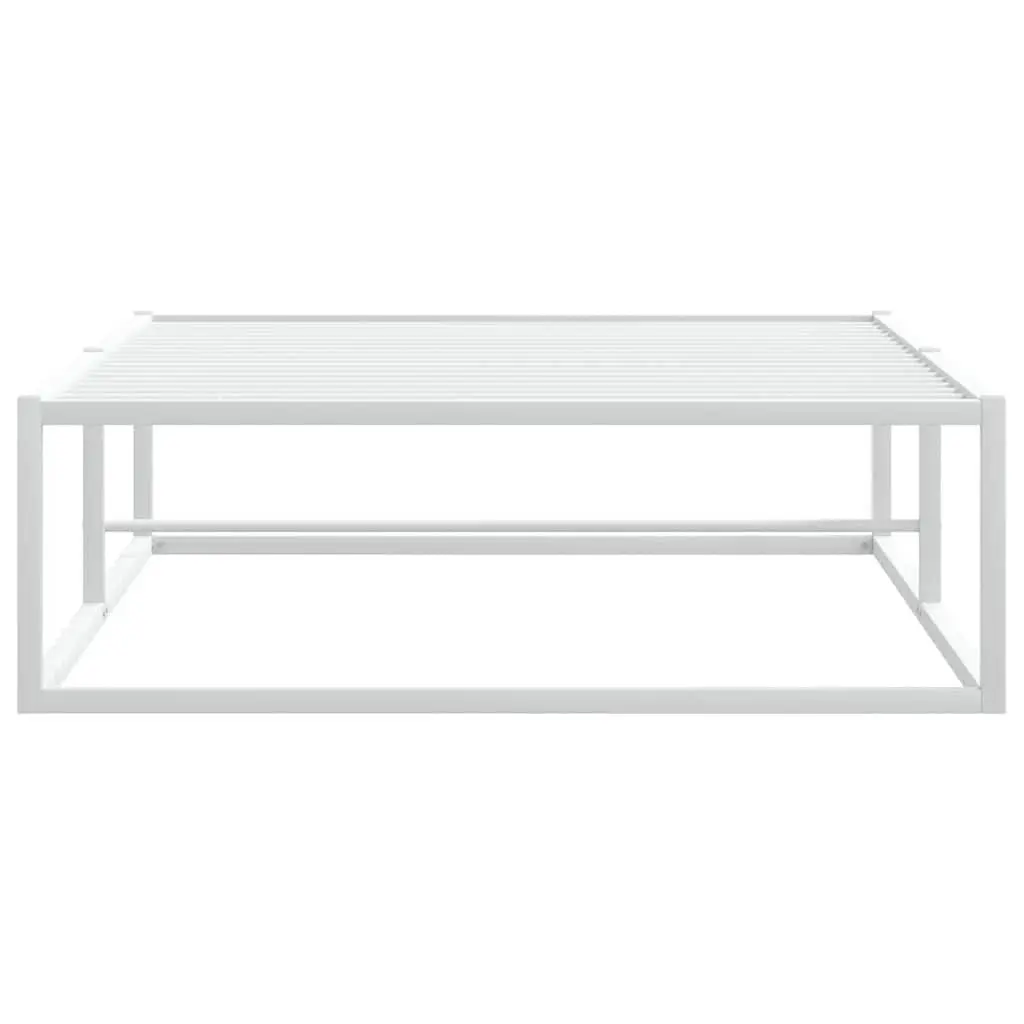 White Metal Bed Frame with Storage Space
