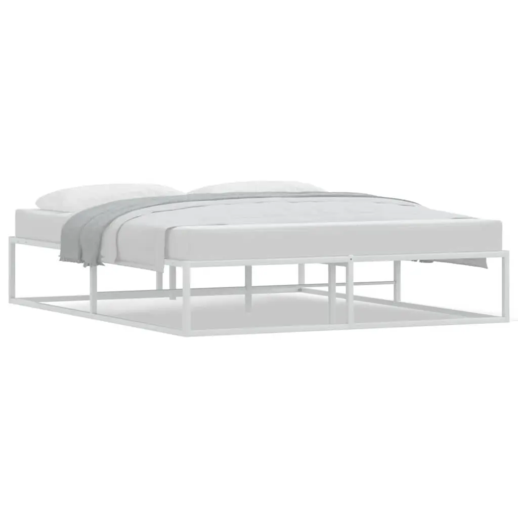 Queen Metal Bed Frame 153x203 cm in White