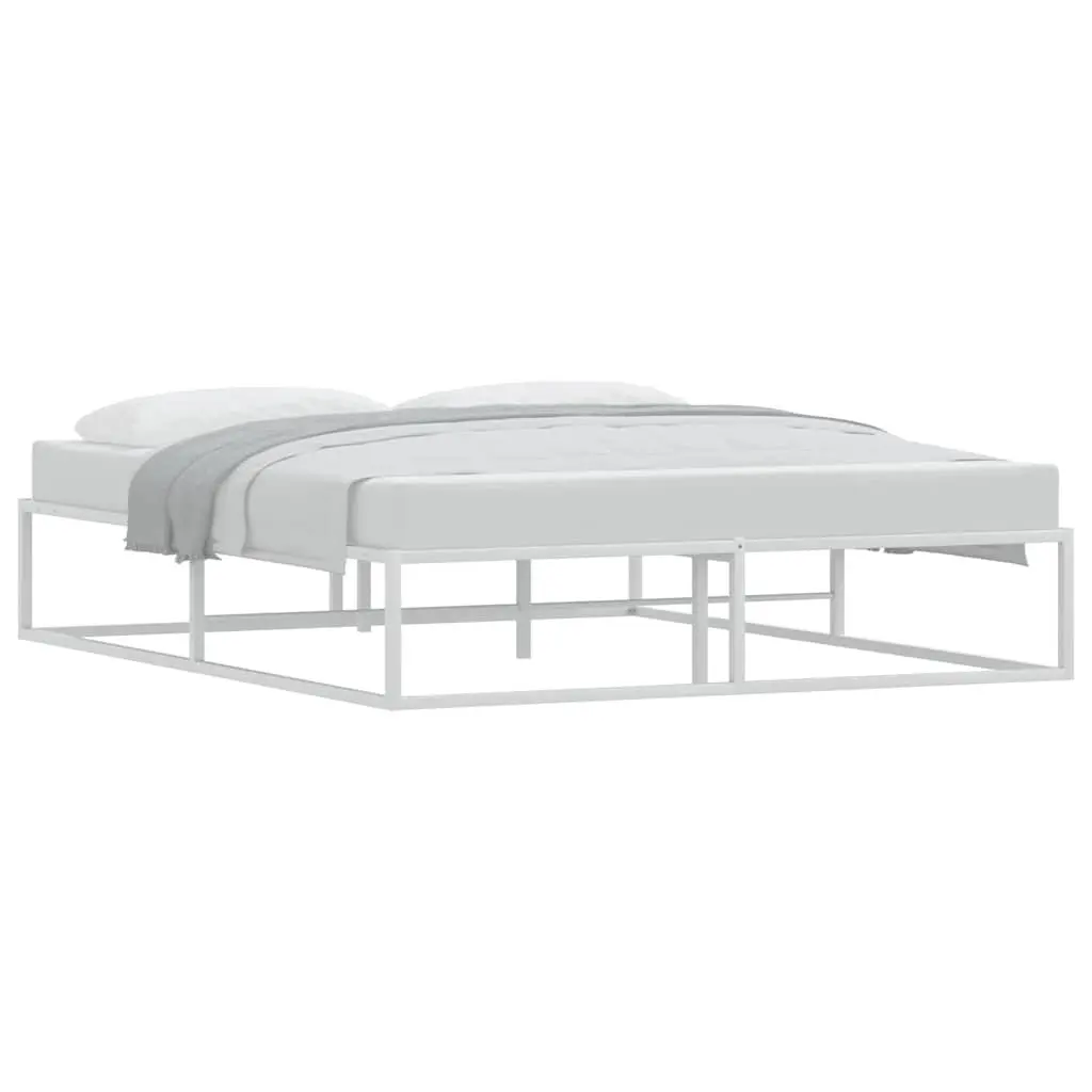 Queen Metal Bed Frame 153x203 cm in White