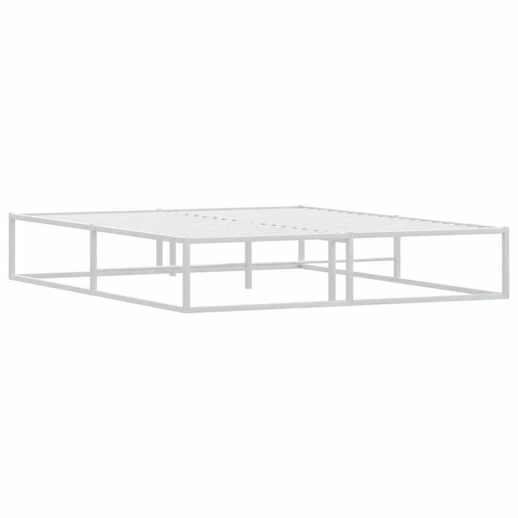 Queen Metal Bed Frame 153x203 cm in White