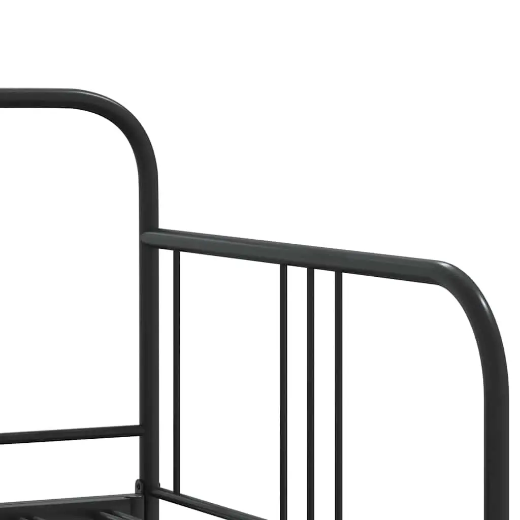 Daybed with Trundle Black Metal Frame 92x187 cm
