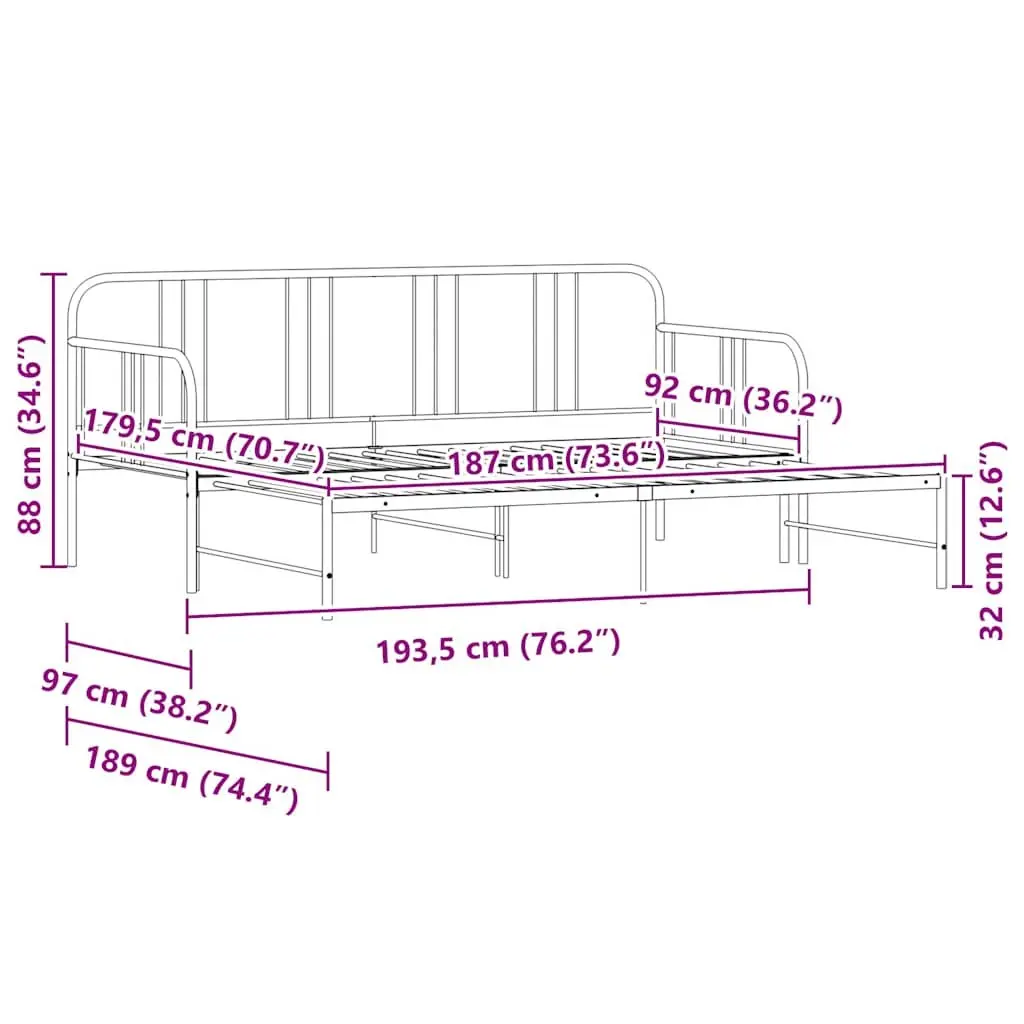 White Metal Daybed with Trundle for Guests