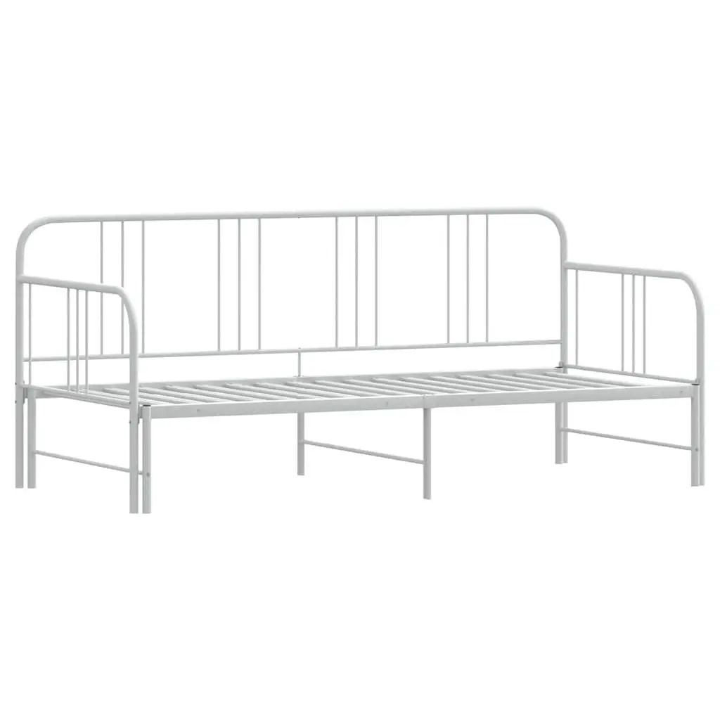 White Metal Daybed with Trundle for Guests