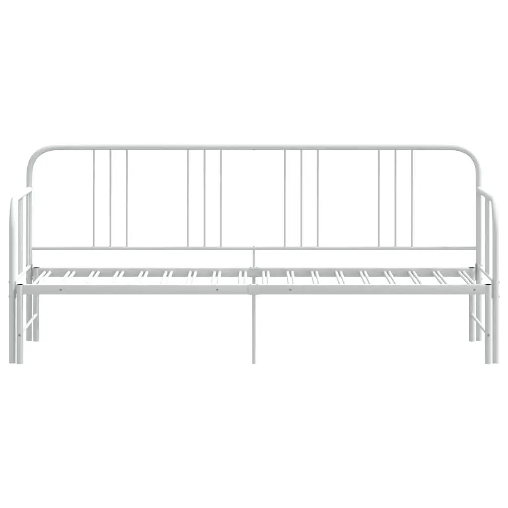 White Metal Daybed with Trundle for Guests