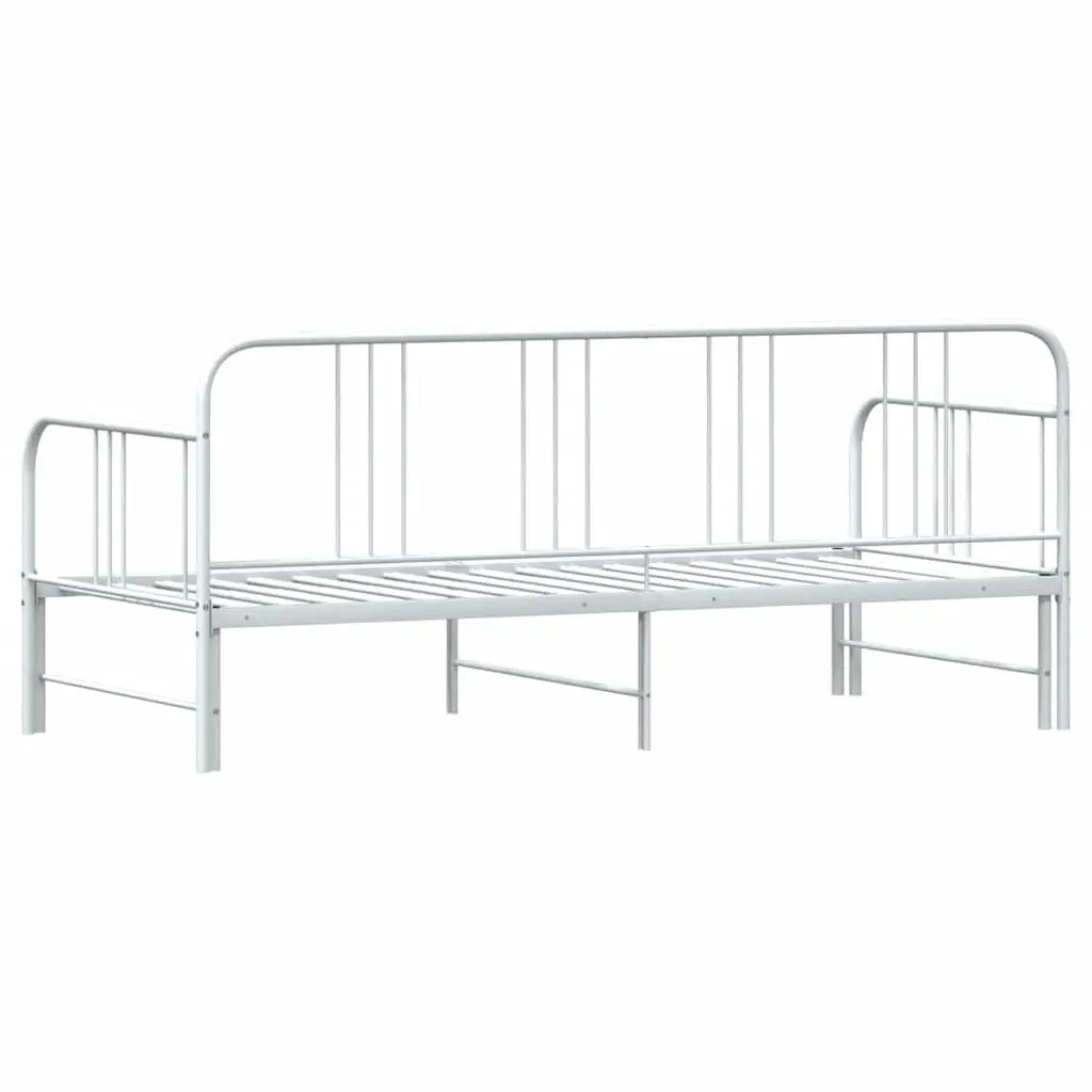 White Metal Daybed with Trundle for Guests