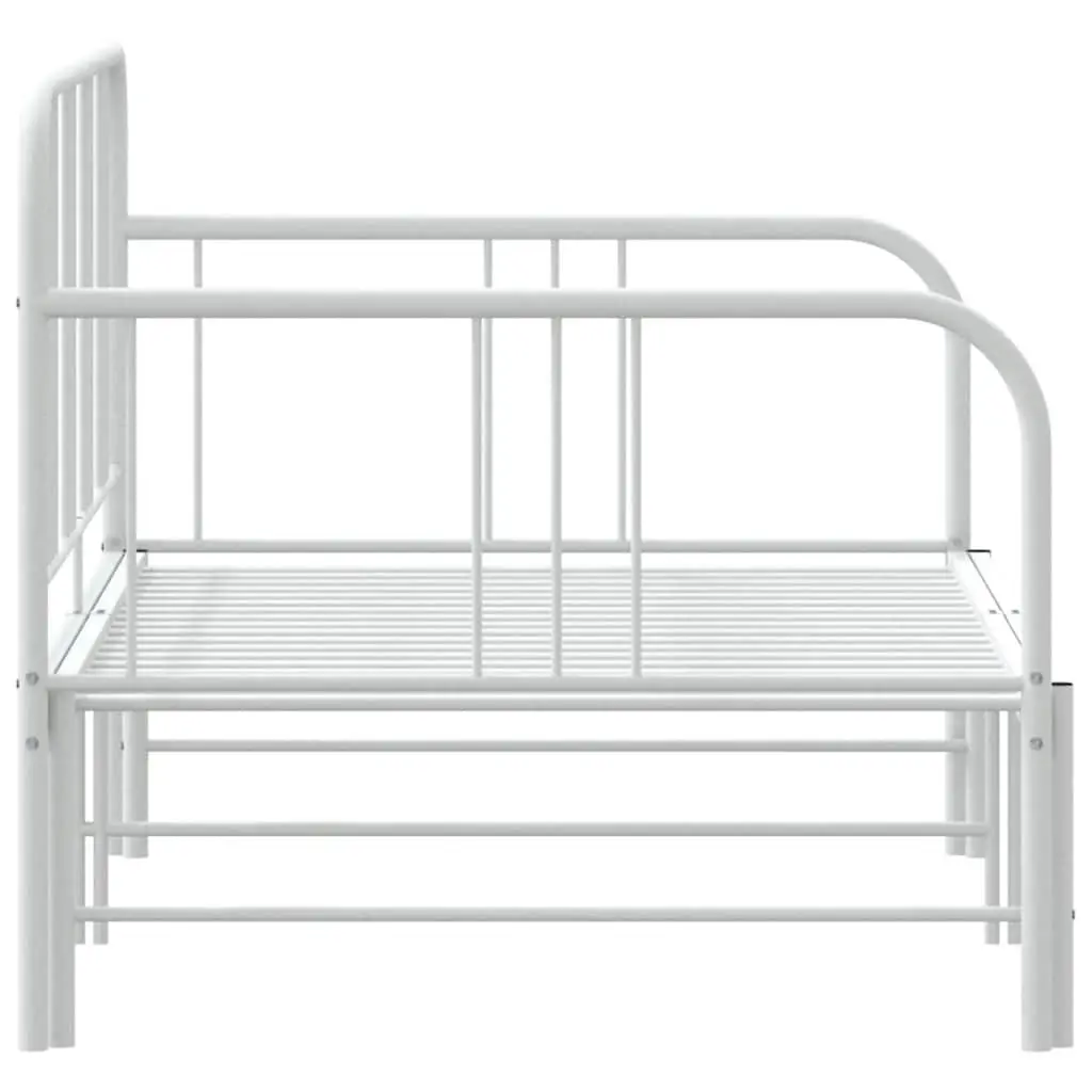 White Metal Daybed with Trundle for Guests